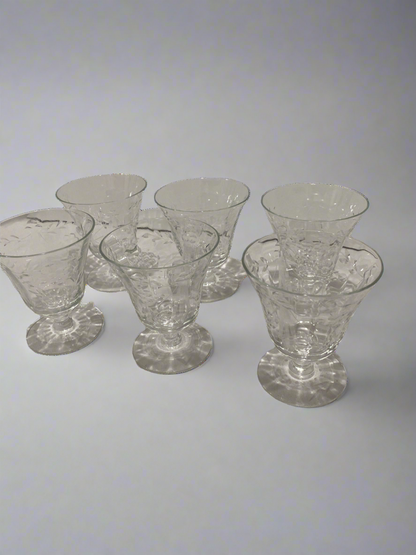 (6) Glastonbury Lotus Footed Tumblers