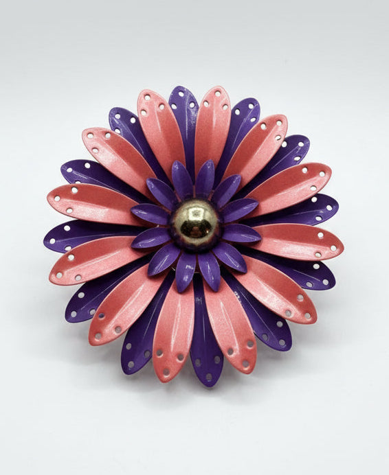 Enamel Flower Brooch