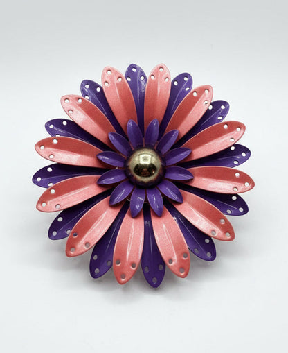 Enamel Flower Brooch