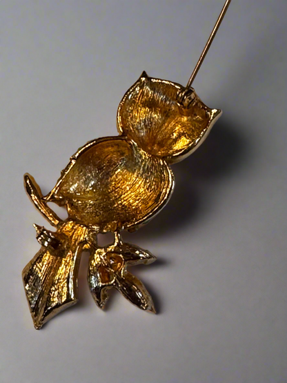 Vtg Uranium Owl Brooch CSBH