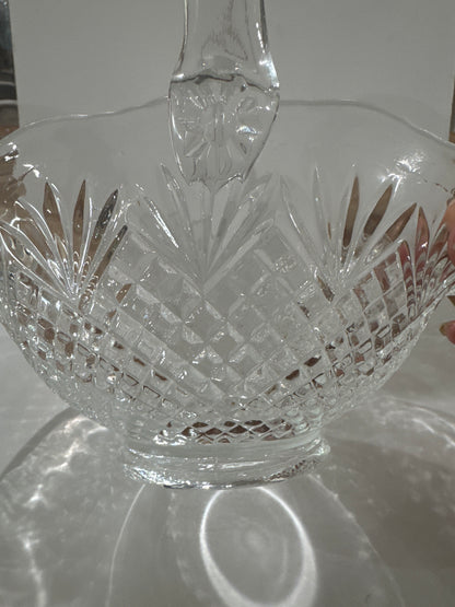 Vintage Clear Glass Pineapple & Fan Basket