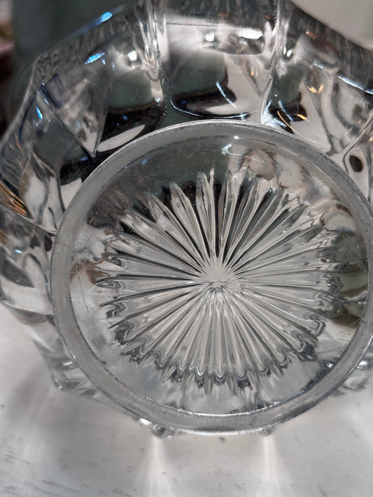 Vintage Starburst Glass Small Water Pitcher - EAPG csbh