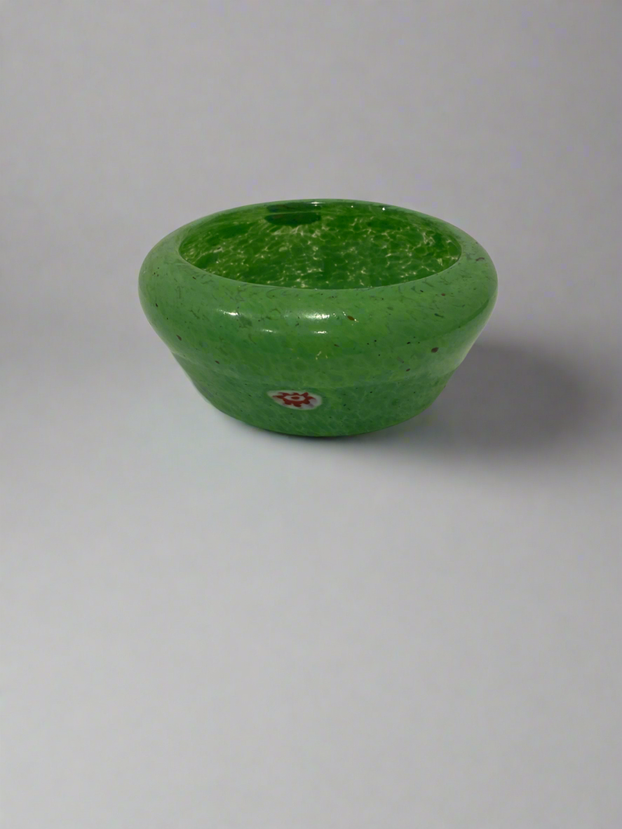 Translucent green glass bowl
