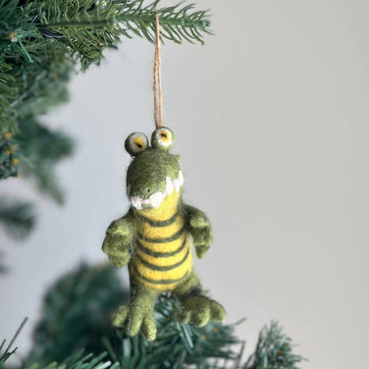 Felt Mini Sitting AlliGator Ornament