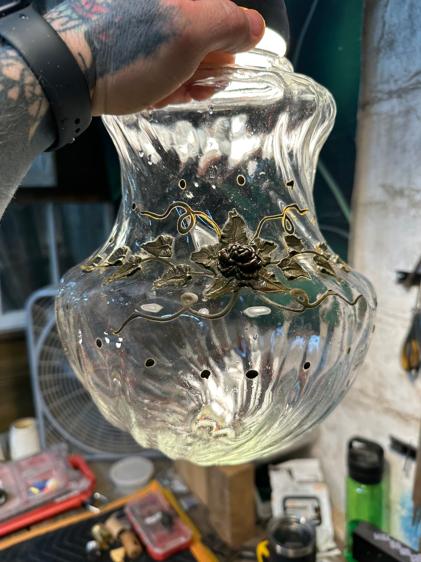 Brass and Glass Pendant