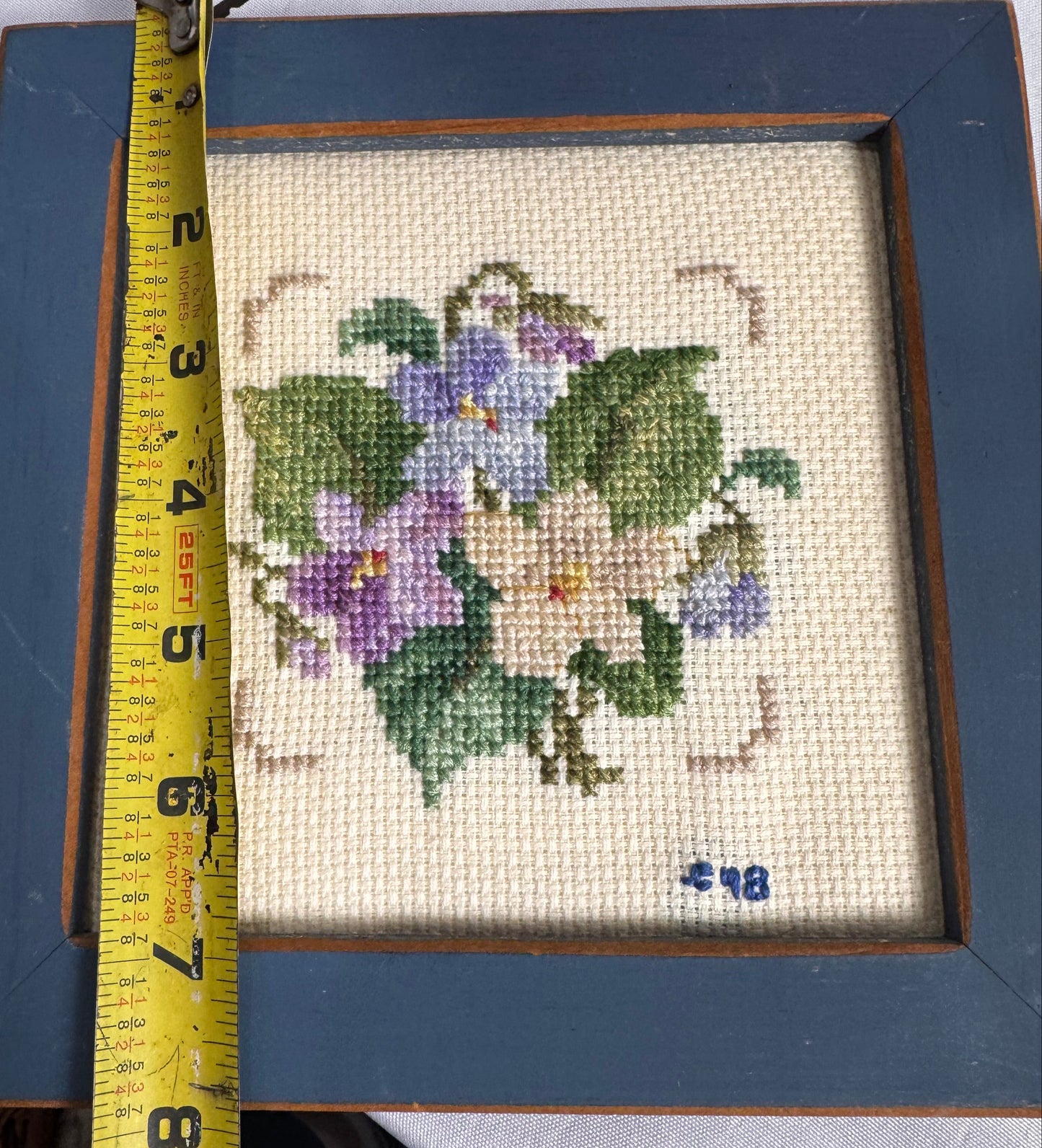 Vtg Violet Needlepoint CSBH