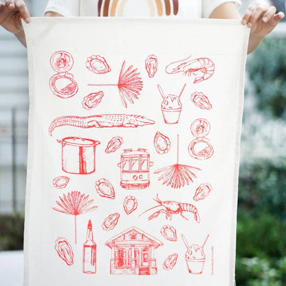 New Orleans Patterns Tea Towel
