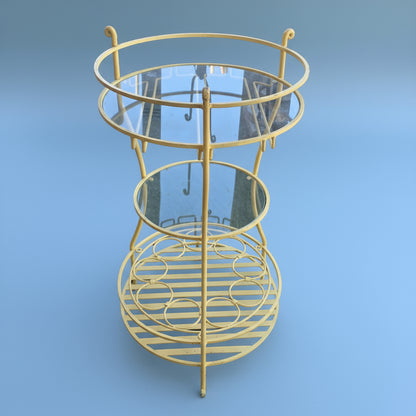Vtg. Yellow Glass and Metal Bar