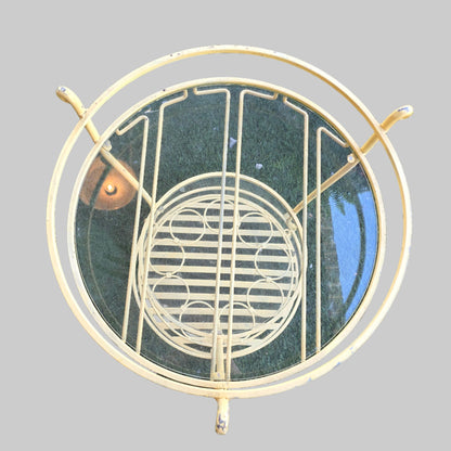 Vtg. Yellow Glass and Metal Bar