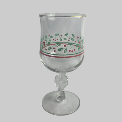 Vtg. Holiday Wine Glass