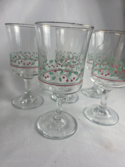 Vtg. Holiday Glass Set (5)