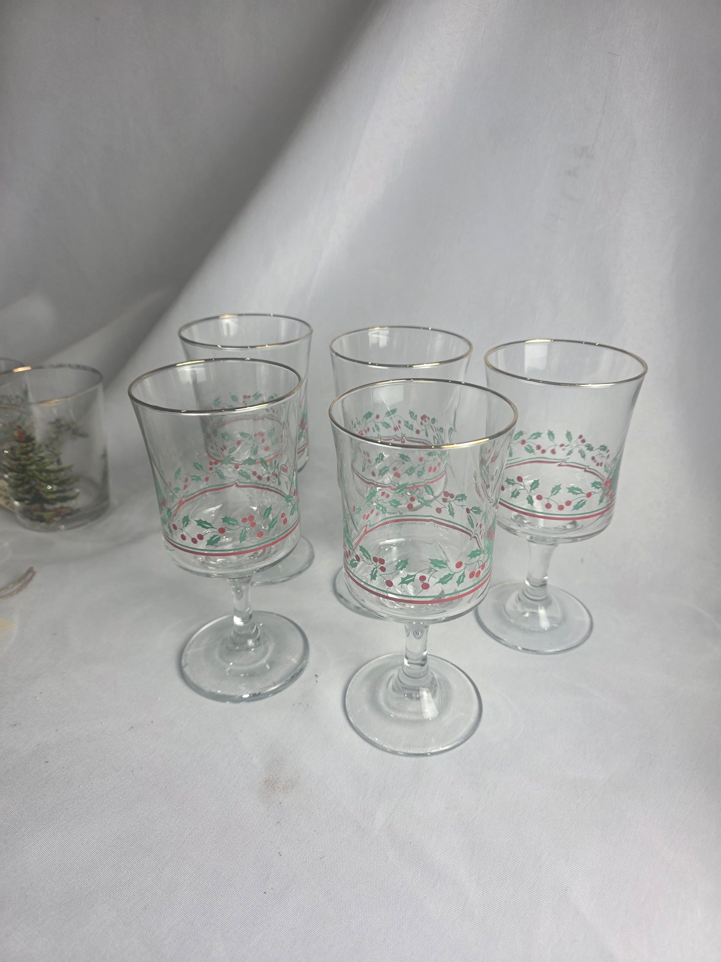 Vtg. Holiday Glass Set (5)