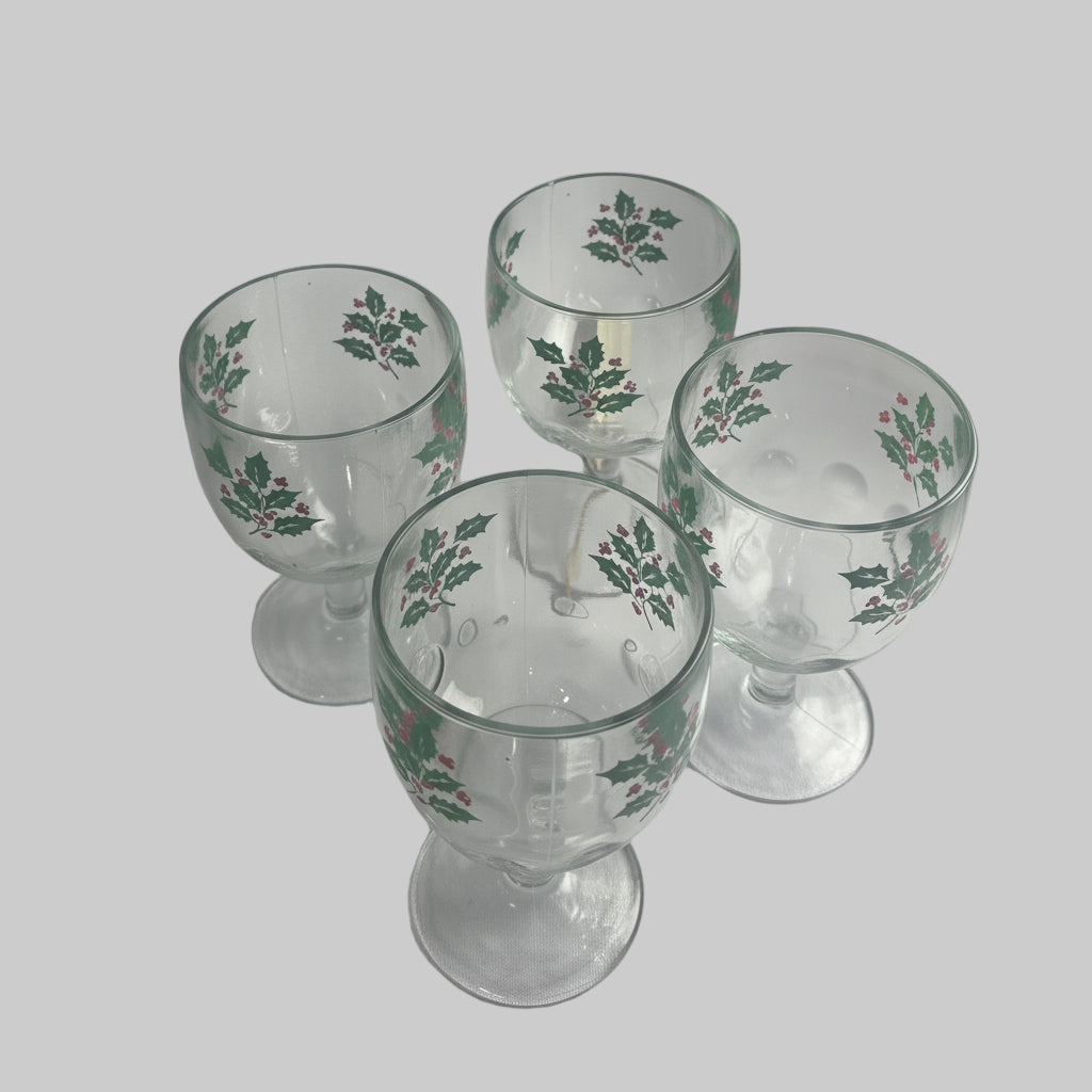 Vtg. Holiday Goblets (4)
