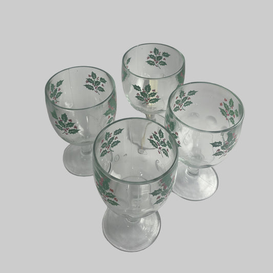 Vtg. Holiday Goblets (4)