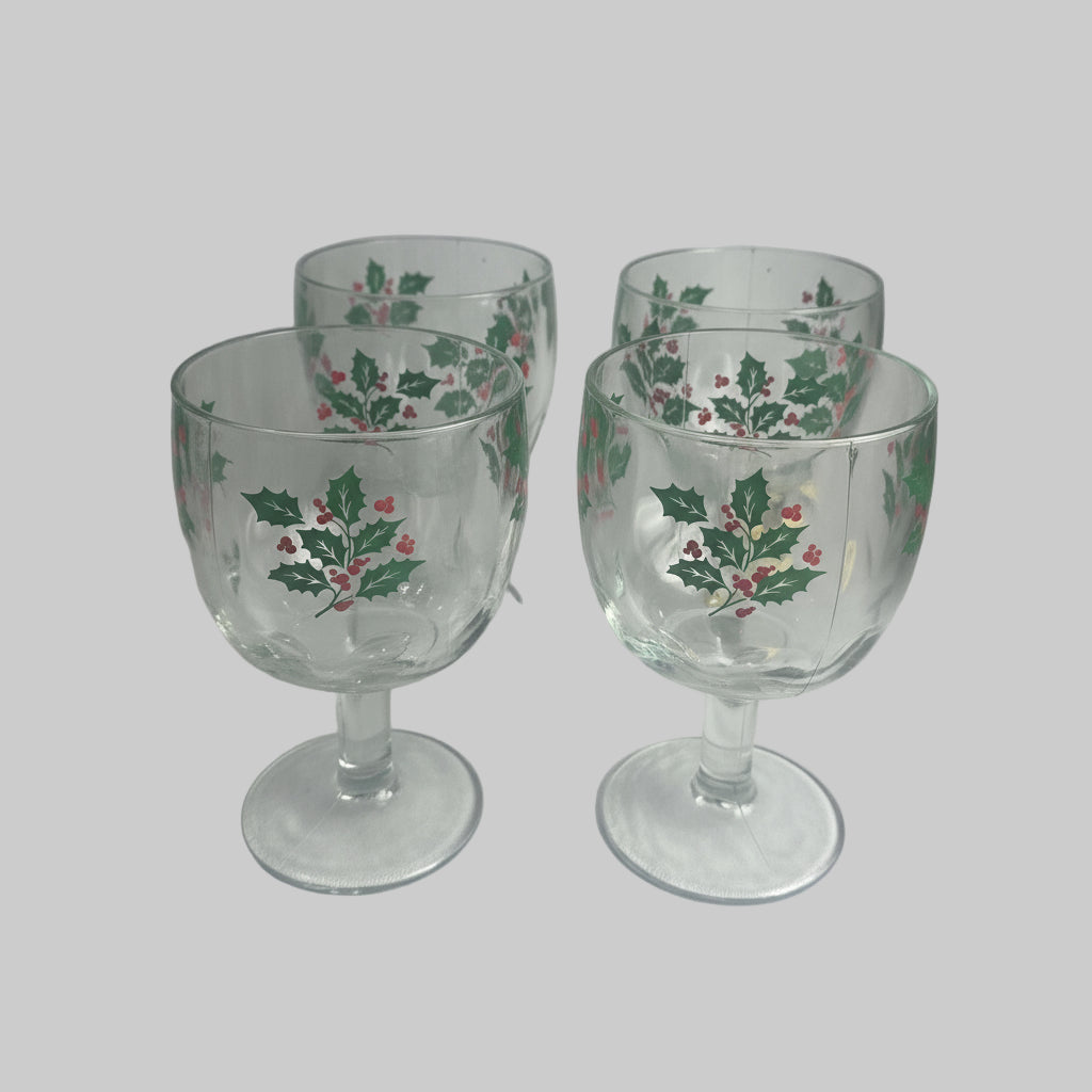 Vtg. Holiday Goblets (4)