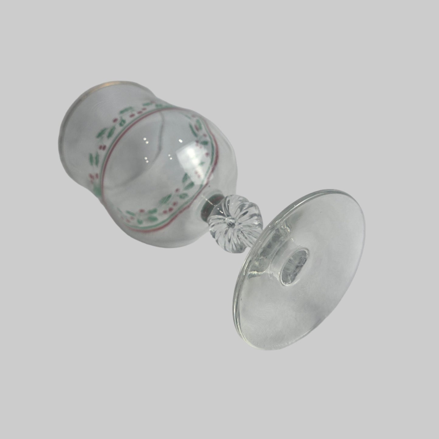 Vtg. Holiday Wine Glass