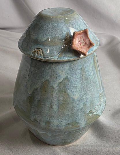 Lt. Blue Flower Jar - CSMJ