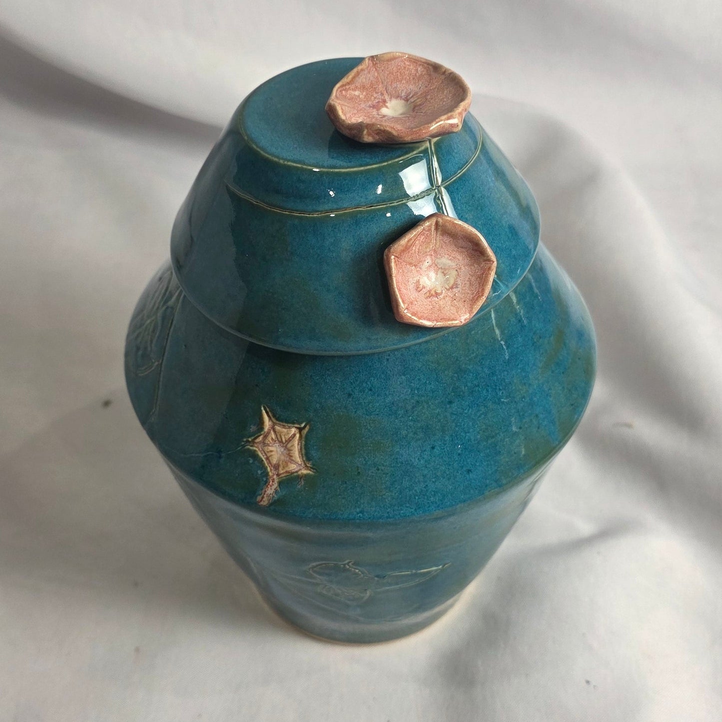Teal Flower Jar - CSMJ