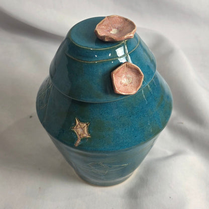 Teal Flower Jar - CSMJ