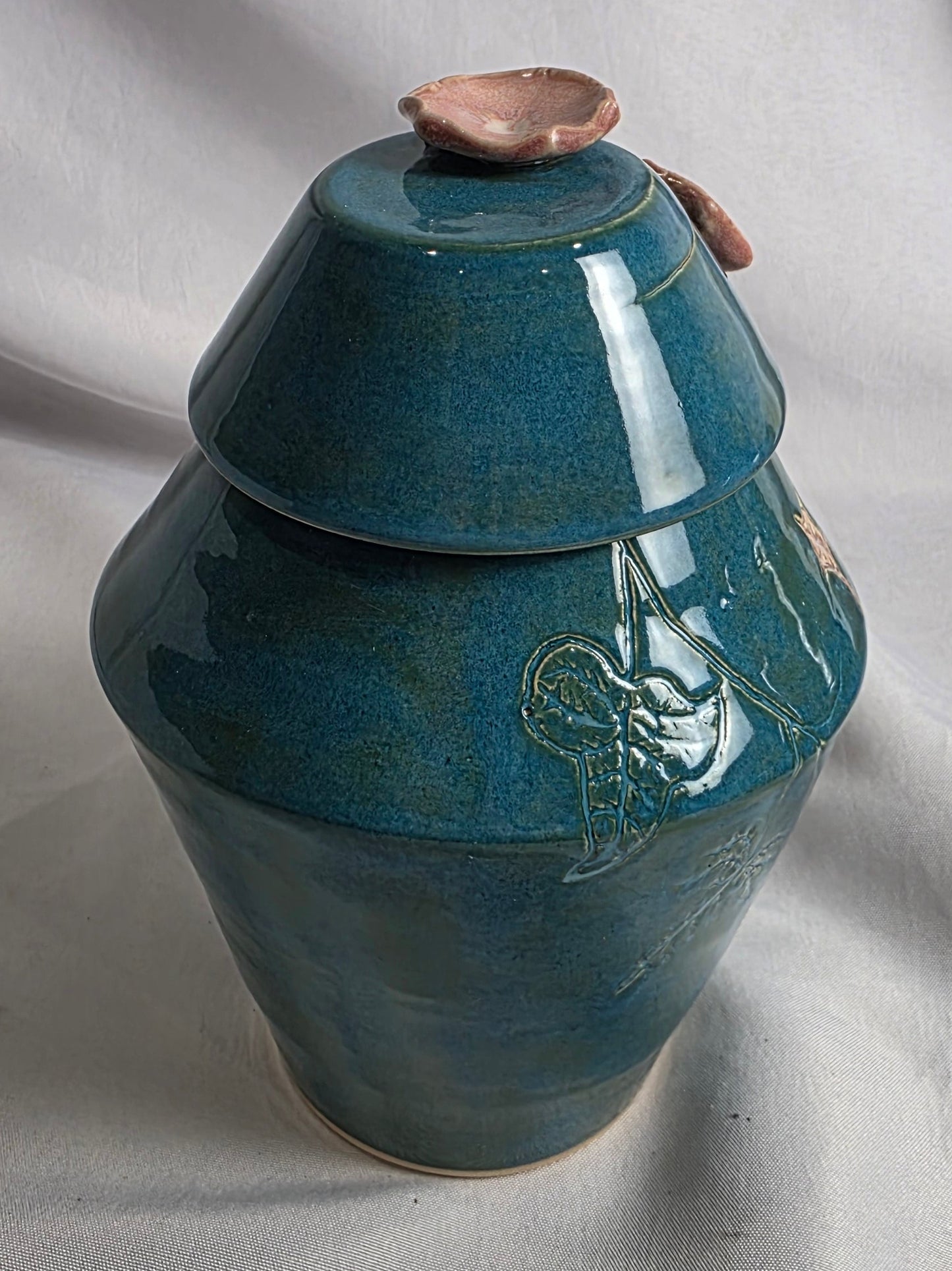 Teal Flower Jar - CSMJ