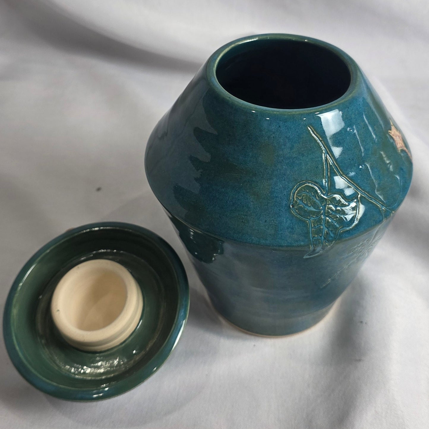Teal Flower Jar - CSMJ