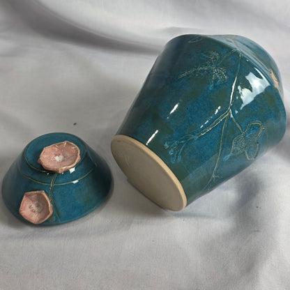 Teal Flower Jar - CSMJ