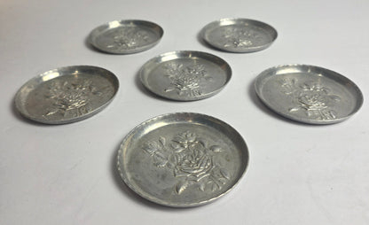 Vtg. Rose Coaster Set (6) - CSAEH