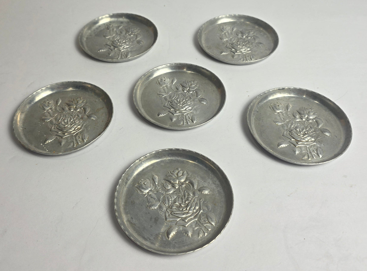 Vtg. Rose Coaster Set (6) - CSAEH