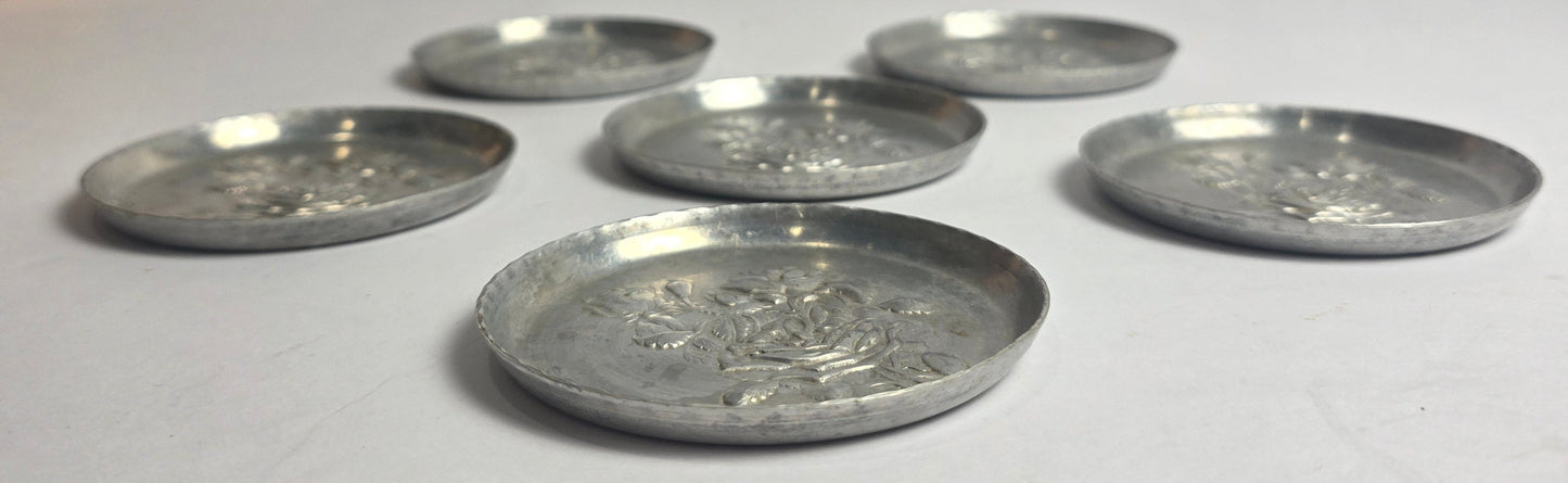 Vtg. Rose Coaster Set (6) - CSAEH