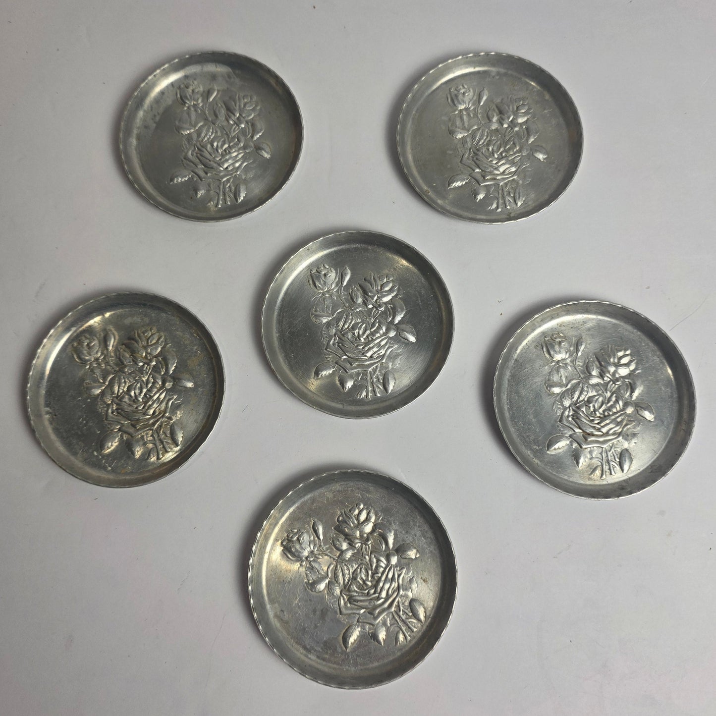 Vtg. Rose Coaster Set (6) - CSAEH