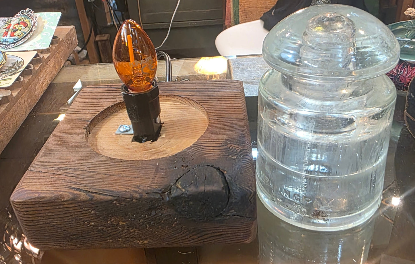 Vtg. Hemingray Insulator Lamp