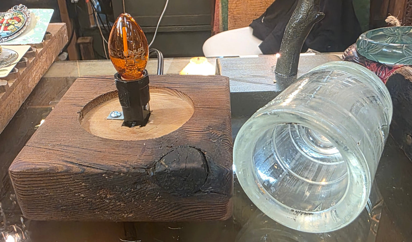 Vtg. Hemingray Insulator Lamp