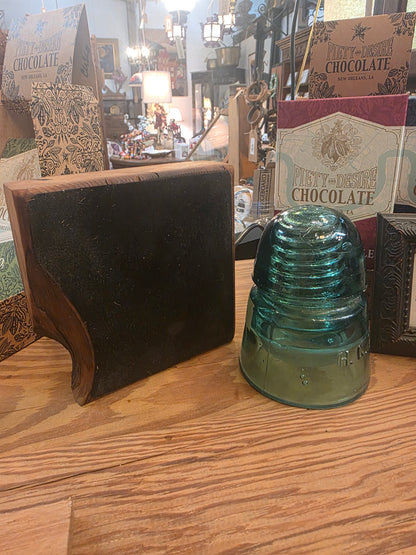 Vtg. Teal Insulator Lamp