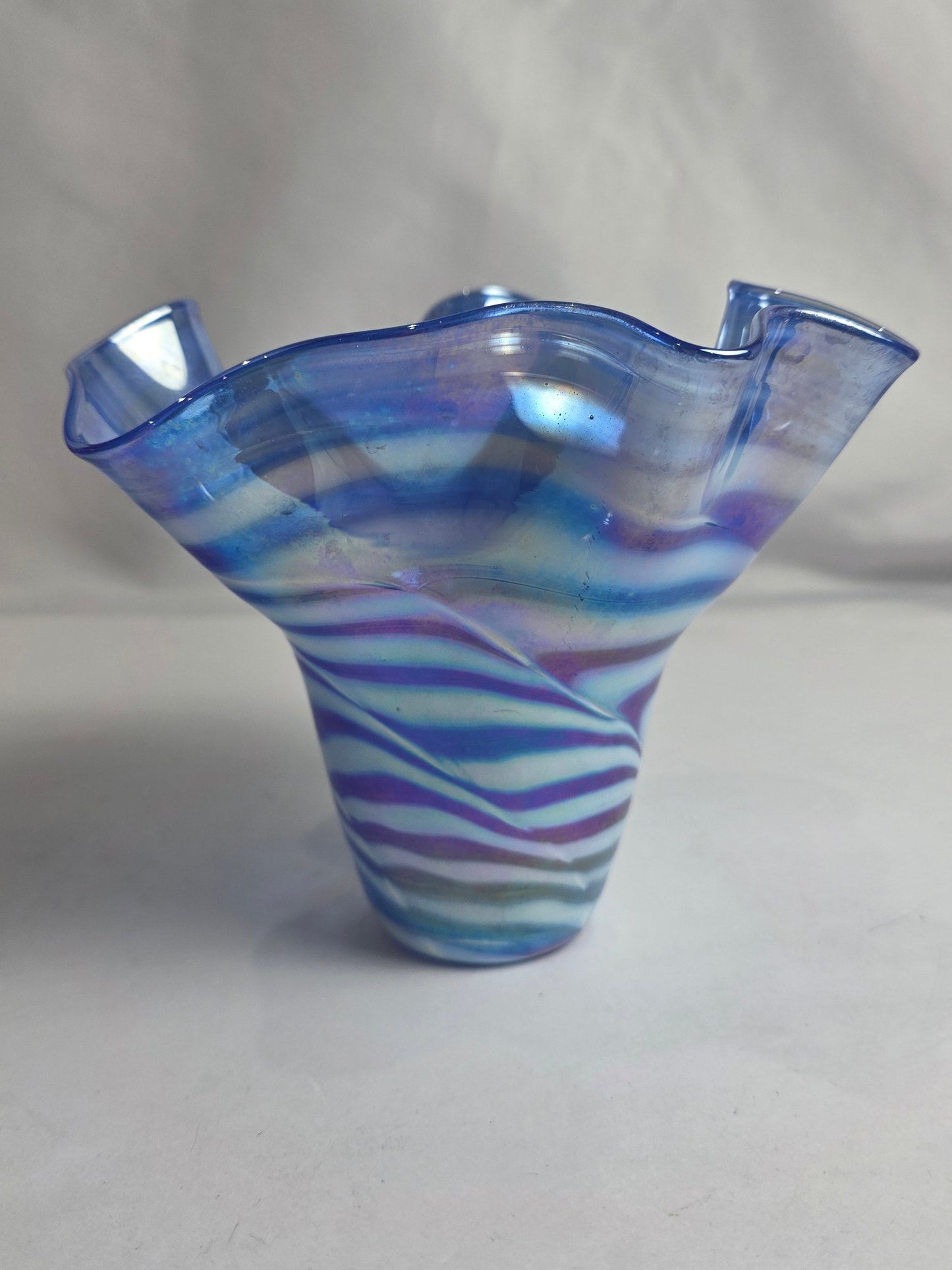 Vtg. Handblown Blue Vase