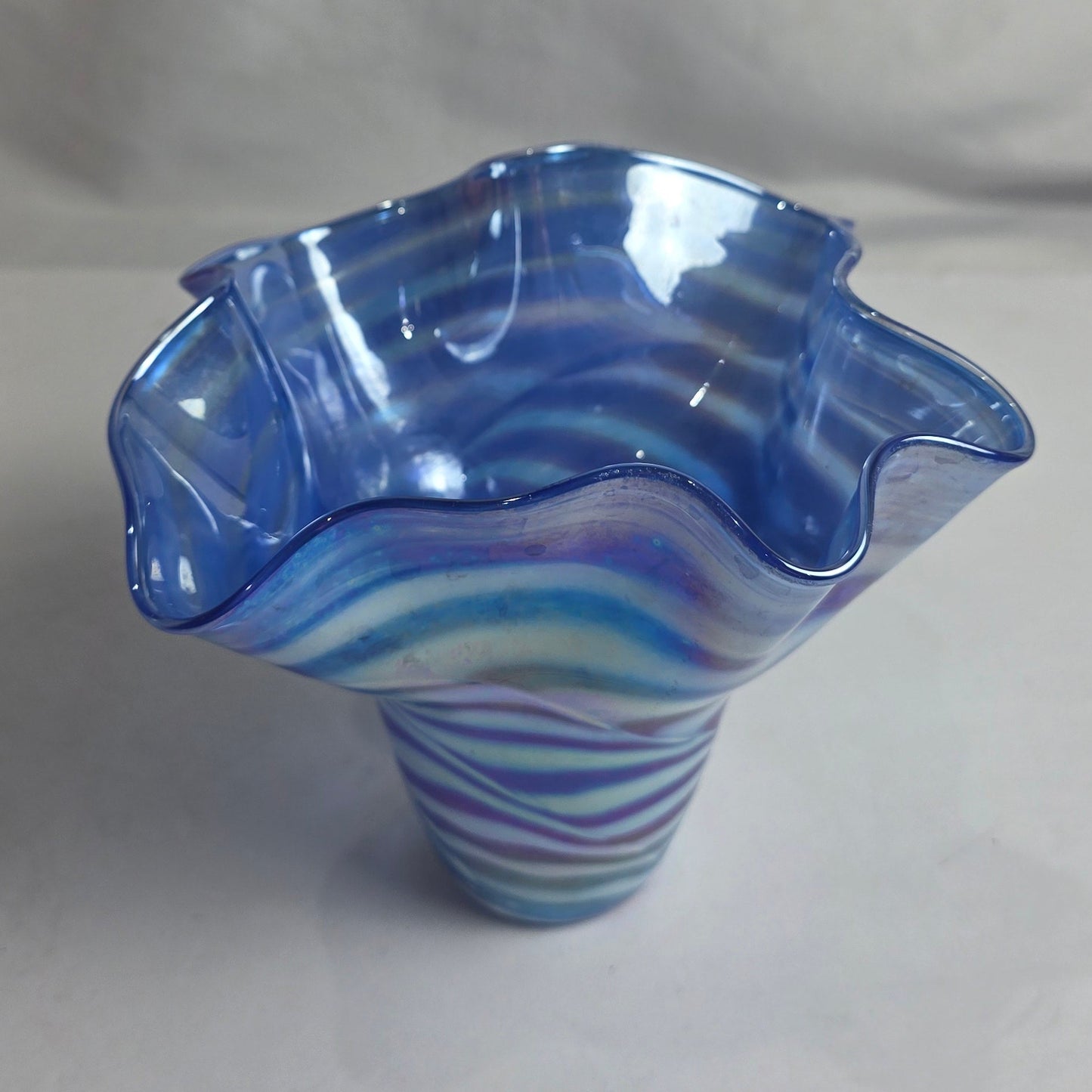 Vtg. Handblown Blue Vase