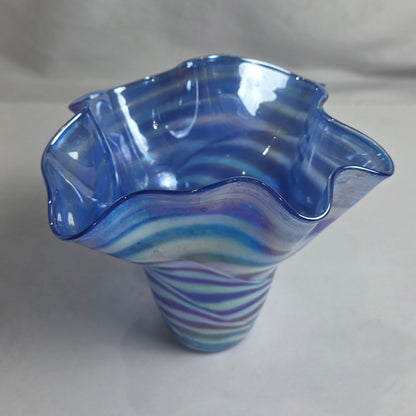 Vtg. Handblown Blue Vase