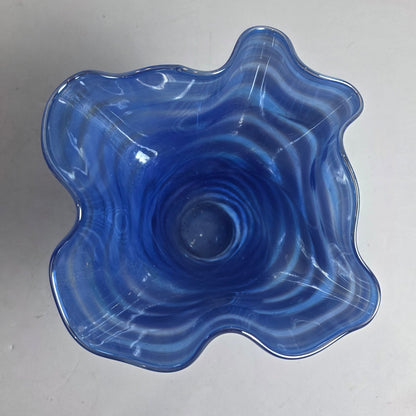 Vtg. Handblown Blue Vase