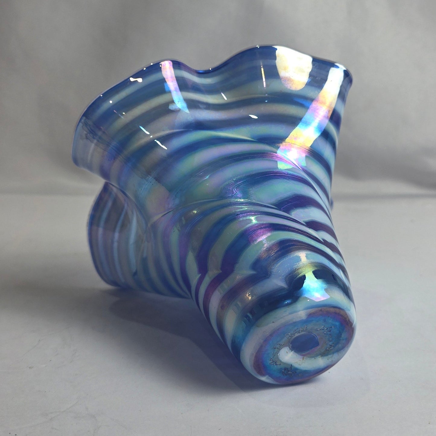 Vtg. Handblown Blue Vase