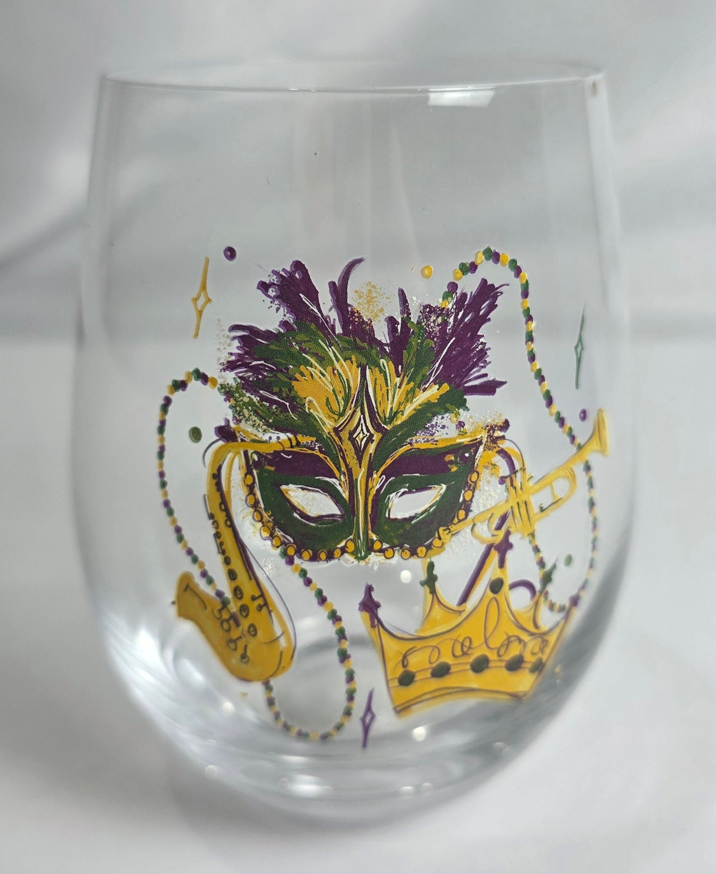Wine Glass - Mardi Gras Mask