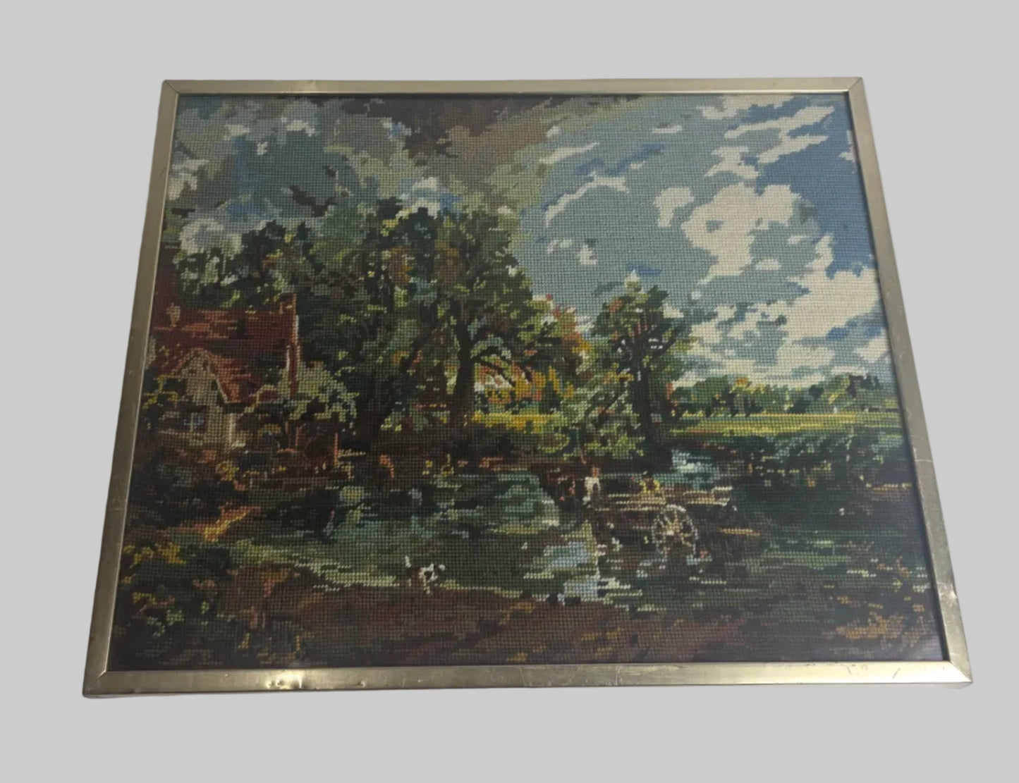 Vtg. Landscape Needlepoint