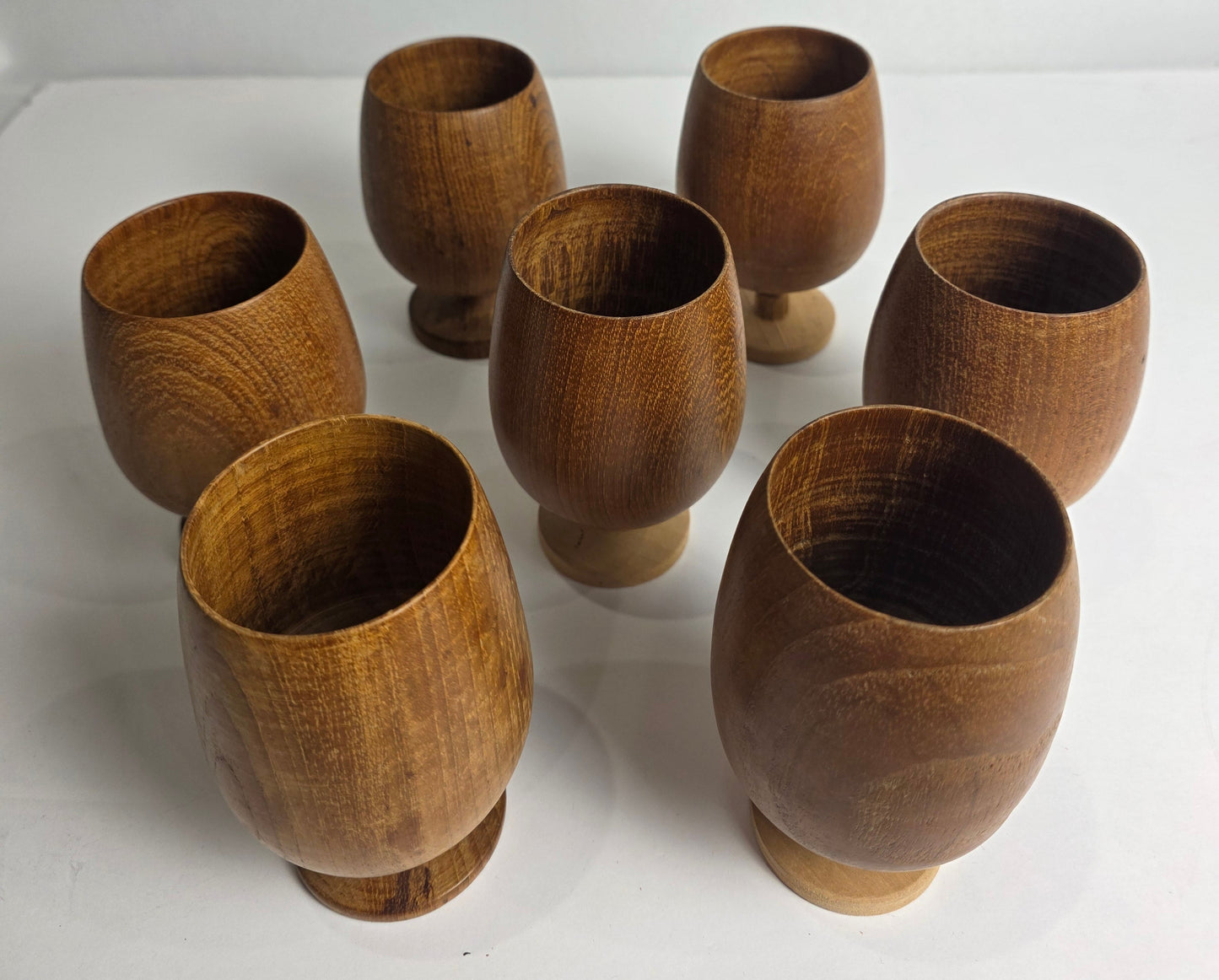 Vtg. Handmade Wooden Goblets (7)