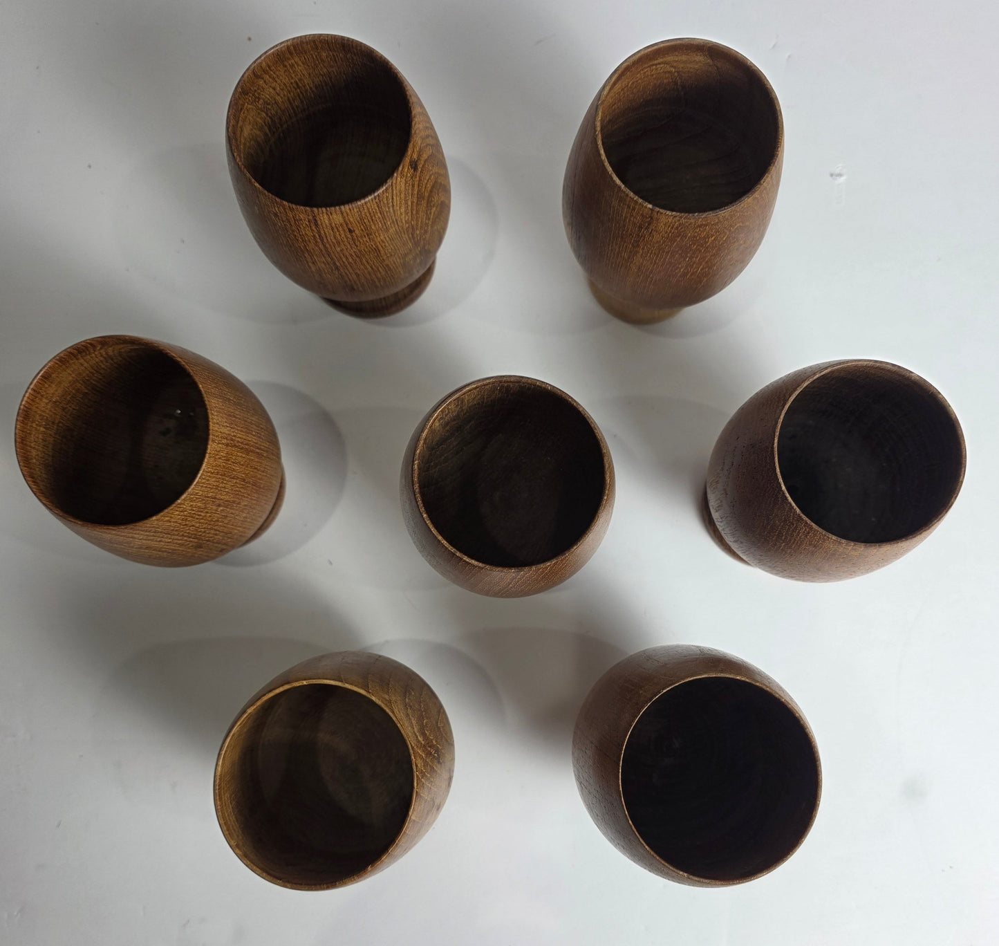 Vtg. Handmade Wooden Goblets (7)