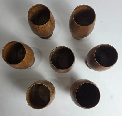 Vtg. Handmade Wooden Goblets (7)