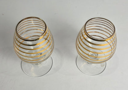 Vtg. MCM Gold Glass Set (2)