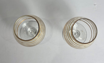 Vtg. MCM Gold Glass Set (2)