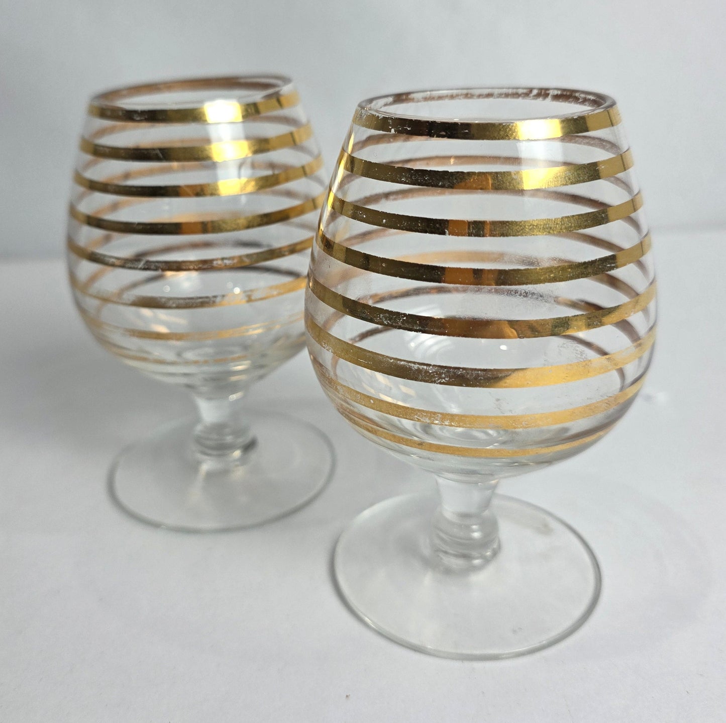 Vtg. MCM Gold Glass Set (2)