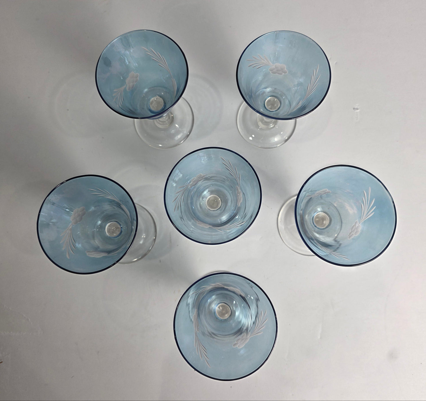Vtg. MCM Blue Cordial Set (6)