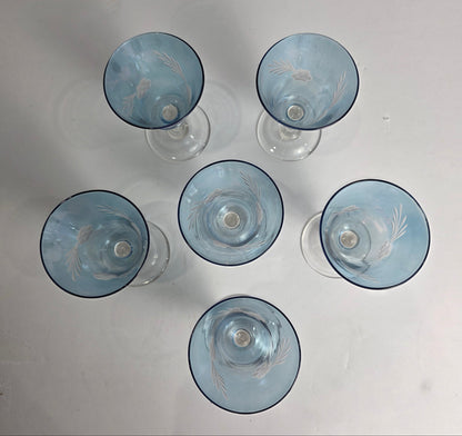 Vtg. MCM Blue Cordial Set (6)