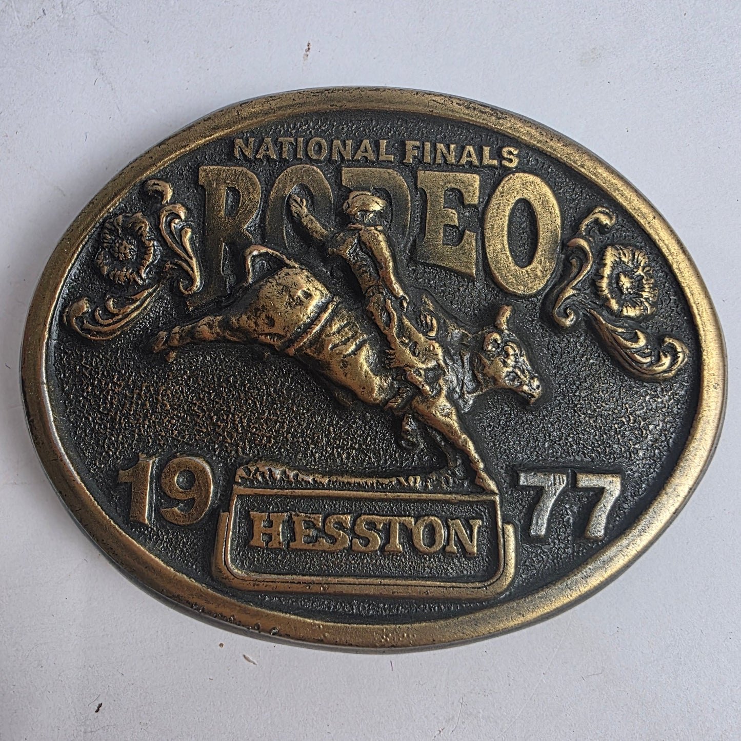 Vtg. Hesston National Finals Rodeo Belt Buckle