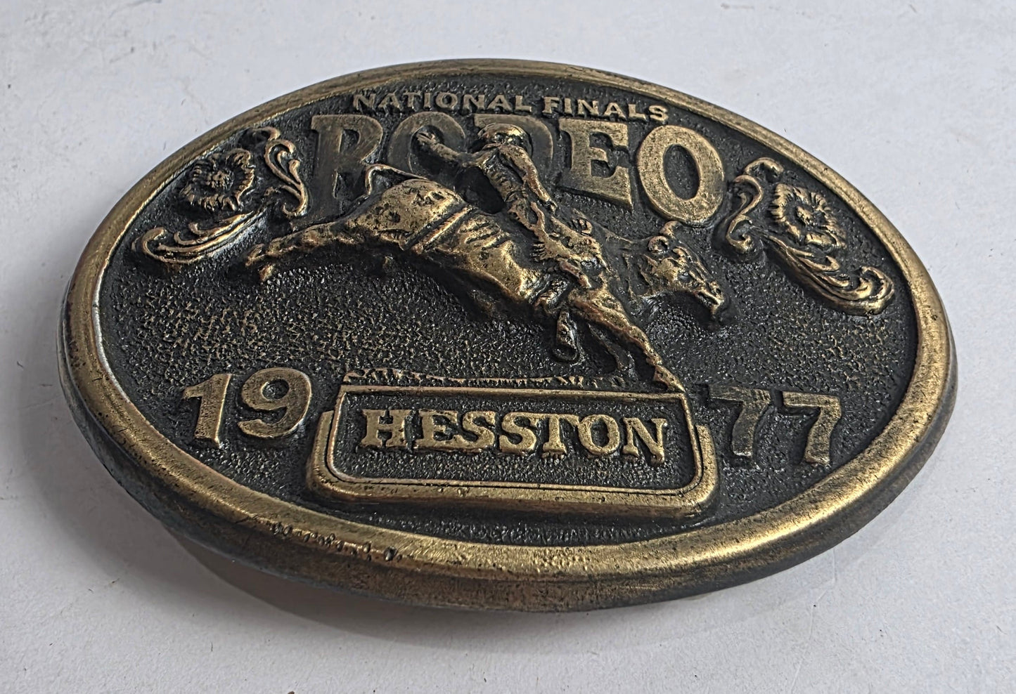 Vtg. Hesston National Finals Rodeo Belt Buckle